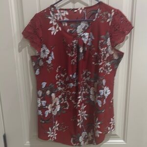 Floral Red Women's Top